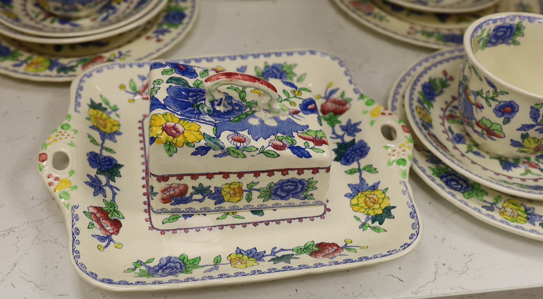 A Masons ‘Regency’ pattern part tea service, including teapot milk and cream jug